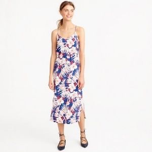 J. Crew Retro Floral Silk Halter Midi Dress